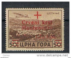 MONTENEGRO - OCCUPAZ. TEDESCA:  1944  P.A. SOPRASTAMPATO  -  0,25 + 1,75 Rm/50 C. BRUNO  N. -  SASS. A 9 - Deutsche Bes.: Montenegro