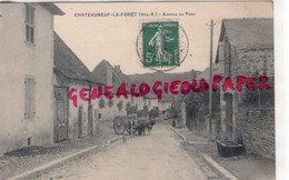 87 - CHATEAUNEUF LA FORET -  ATTELAGE  AVENUE DU PONT - 1910 - Chateauneuf La Foret