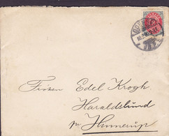 Denmark Brotype Ia ODENSE 1899 Cover Brief HARALDSLUND Pr. HINNERUP (Arr.) SCARCE Cancel !! 8 Øre 2-Colour Franking - Cartas & Documentos