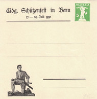 Schweiz 1910 Schleife Streifband 5 Rp. Grün Baer SB32.PrZD1 Zudruck 'Eidg. Schützenfest Bern' (r252) - Entiers Postaux