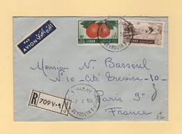 Liban - Beyrouth - 1956 - Recommande Par Avion Destination France - Libanon