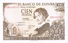 Billete ESPAÑA 100 Pesetas 1965, BECQUER Serie 1H, Plancha, Nuevos Sin Uso ** - 100 Peseten