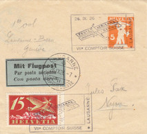 Schweiz 1926 Schleife Streifband 5 Rp. Rotorange Baer SB43 POSTE AERIENNE LAUSANNE - BERNE (r260) - Postwaardestukken