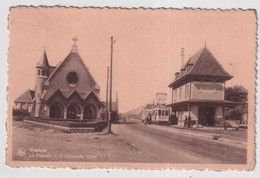 WESTENDE  LA CHAPELLE ET LA STATION DU TRAM - Westende