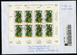 AUSTRIA 1998 Stamp Day Sheetlet, Postally Used On Registered Cover.  Michel 2260 Kb - Blocs & Hojas