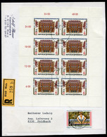 AUSTRIA 1989 International Criminal Law Congress Sheetlet, Postally Used On Registered Card.  Michel 1971 Kb - Blocks & Sheetlets & Panes