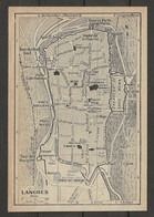 CARTE PLAN 1923 - LANGRES HAUTE MARNE - TOURS Et PORTES - Cartes Topographiques