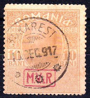 ROUMANIE / ROMANIA - 1917 - REVENUE STAMP : 10 BANI 1911 With OVERPRINT : M.V.i.R. - GERMAN OCCUPATION In WW I (ai039) - Steuermarken