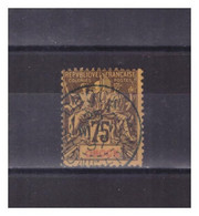 OBOCK  N° 43 A  . 75  C  VARIETE DOUBLE OBOCK  OBLITERE  . SIGNE   CALVES  . SUPERBE  . - Used Stamps