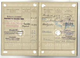 Arbeitsbuch Vom 12.2.1938 Einer Sekretärin U.A. Bei Flugfunk Forschungsinstitut EV Oberpfaffenhofen Von 1944-1945 - Sin Clasificación