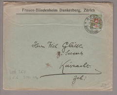 CH Portofreiheit 1924-09-02 Zürich Brief Mit Zu#5 10Rp. Kl#367 Frauen-Blindenheim Dankesberg Zürich - Franchise