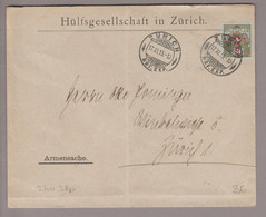 CH Portofreiheit 1913-11-17 Zürich Brief Mit Zu#3 3Rp. Kl#364 Hülfsgesellschaft In Zürich - Franchise