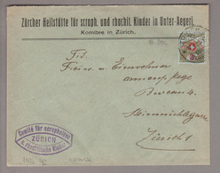 CH Portofreiheit 1920-05-19 Zürich Brief Mit Zu#5 10Rp. Kl#356 Zürcher Heilstätte F.scroph.+rhachit.Kinder Unterägeri - Franchise