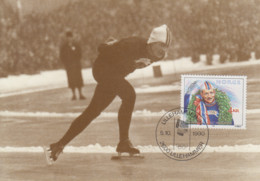 Carte  Maximum  1er  Jour   NORVEGE   Anciens  Médaillés   D' Or    Jeux   Olympiques   De   LILLEHAMMER    1990 - Inverno1994: Lillehammer