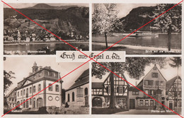 Ak Gruss Aus Erpel Am Rhein 4 Ansichten Rathaus Partie Am Markt Unkel LK Neuwied Geschieben 1942 Nicht Gelaufen - Neuwied