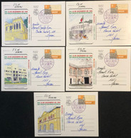 MACAU 1994 SECURITY FORCES DAY COMMEMORATIVE POSTAL STATIONERY CARDS SET OF USED W-1ST DAY CANCEL, RARE - Enteros Postales