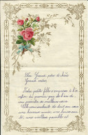 Découpis De Fleurs Sur Lettre Avec Dorure De Monthiers En 1909 , Voir Scans , µ - Flowers