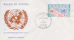 Enveloppe  FDC   1er  Jour    WALLIS  Et  FUTUNA     40éme  Anniversaire   De   L' O.N.U   1985 - FDC