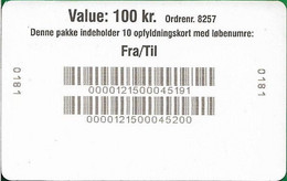 Faroe - Plain Hard Plastic GSM Refill 100Kr, Used - Islas Faroe