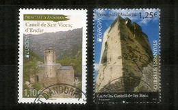 ANDORRE. EUROPA 2017. Architecture Romane, Chateaux & Patrimoine ,2 Timbres Oblitérés Andorre, 1 ère Qualité - Used Stamps