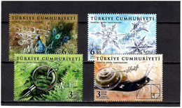 Turkey 2020 . Fractal Views Of Nature. Flora And Fauna. Snowflakes. Peacock. Fern. Snail. 4v.. Michel # 4610-13 - Neufs