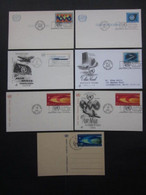 A GROUP OF SEVEN 1960's UNITED NATIONS POSTAL CARDS WITH FIRST DAY OF ISSUE POSTMARKS. ( 02227 ) - Brieven En Documenten