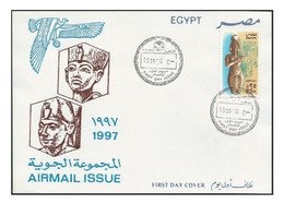 Egypt AIR MAIL 1997 FDC AIRMAIL First Day Cover - Pharaoh STATUE FDC - Lettres & Documents