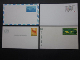 A GROUP OF FOUR 1970's UNITED NATIONS UNUSED POSTAL CARDS. ( 02230 ) - Cartas & Documentos