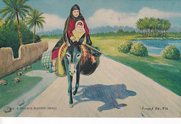 Iraq  - Postcard Used  1966  - A Village Maiden - 2/scans - Iraq