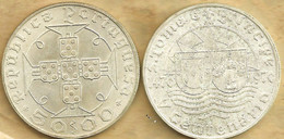 SAO TOME & PRINCIPE 50 ESCUDOS EMBLEM FRONT SHIELDS BACK 1970 AG SILVER UNC  KM21 READ DESCRIPTION !!! - Sao Tome And Principe