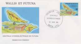 Enveloppe  FDC  1er  Jour    WALLIS  ET  FUTUNA     Centrale  Hydroélectrique  De   FUTUNA    1989 - FDC