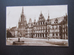 DR 1926 Foto AK Wiesbaden Höhere Mädchenschule, Evang. Hauptkirche Trinks & Co. / Trinks Postkarte Nach Hiedenheim Brz - Wiesbaden