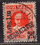 VATICANO VATIKAN VATICAN 1931 SEGNATASSE TAXES DUE TASSE CONCILIAZIONE SOPRASTAMPATO LIRE 1,10 SU 2,50 USATO USED - Taxes