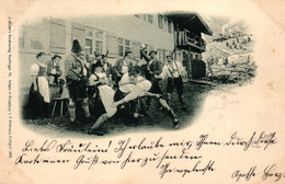 Sonthofen, Feiernde Menschen, Bier, Männer In Lederhosen, Dorffest, 1898 Nach Berlin Versandt - Sonthofen