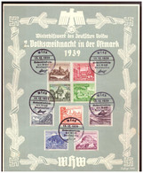 Dt- Reich (022439) Propaganda, Gedenkblatt Mit MNR 730/ 38, WHW 2. Volksweihnacht In Der Ostmark, Gest. Wien 17.12.1939 - Storia Postale