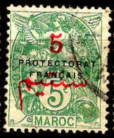 Maroc (Prot.Fr) Poste Obl Yv: 40 Mi:4 Type Blanc (Dents Courtes) - Used Stamps