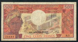 CAMEROUN P15b 500 FRANCS 1974  F-VF    NO P.h. - Cameroun