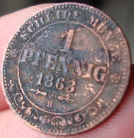 1 Pfennig 1863 B Johann - Taler En Doppeltaler