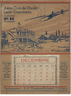 49 - CHOLET - Très Rare Calendrier 1946 De L'Aéro Club Léon Guérineau - Grand Format : 1941-60