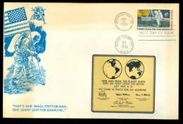 USA * BRIEFOMSLAG  Uit 1969 FDC * FIRST MAN ON THE MOON + Goudkleuring Certificaat Met Handtekeningen  (12.095a) - Amérique Du Nord