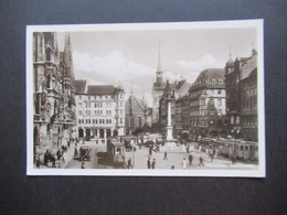 Echtfoto AK Deutsches Reich 1937 München Marienplatz Werbestempel Besucht Die Reichsnährstands Ausstellung - München