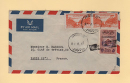 Liban - Beyrouth - 1948 - Par Avion Destination France - Timbre Fiscal Surtaxe Armee - Libano