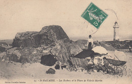 France - Phare - St Nazaire - Les Rochers Et Le Phare De Ville-ès-Martin  - Circulée 16/06/1917 - Leuchttürme