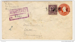 Registered Mail Nr.4343 - New York Nach Stettin - Ganzsache Mit Zusatzfrankatur -  Used 1928 - Refb3 - 1921-40