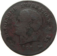 LaZooRo: Italy KINGDOM OF NAPOLEON 3 Centesimi 1808 V VG - República Cisalpina / República Italiana