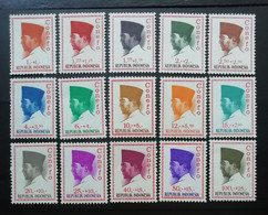 Indonesie 1965 Mi 473-487  President Soekarno (CONEFO) (MNH/postfris) - Indonesia