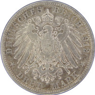 LaZooRo: Germany PRUSSIA 3 Mark 1912 A XF / UNC - Silver - 2, 3 & 5 Mark Argent