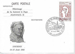 Pèlerinage De Sa Sainteté Le Papa Jean-Paul II - Bigewerkte Envelop  (voor 1995)