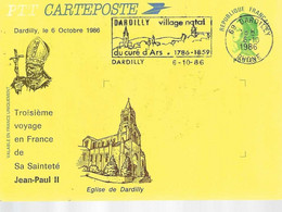 3 è Voyage En France Pour Jean-Paul II - DARDILLY  69 - Enveloppes Repiquages (avant 1995)