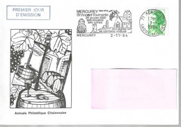 1 Er Jour De La Flamme Saint Vincent  Tournante  MERCUREY 2/11/84 - Overprinted Covers (before 1995)